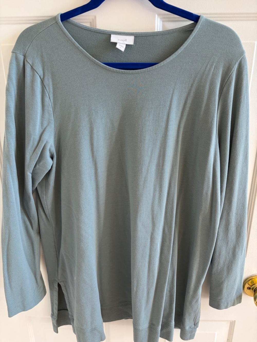 J.Jill Sage Green Scoop Neck Long Sleeve Tunic